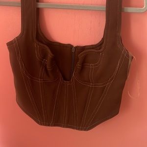 Brown denim house of CB corset